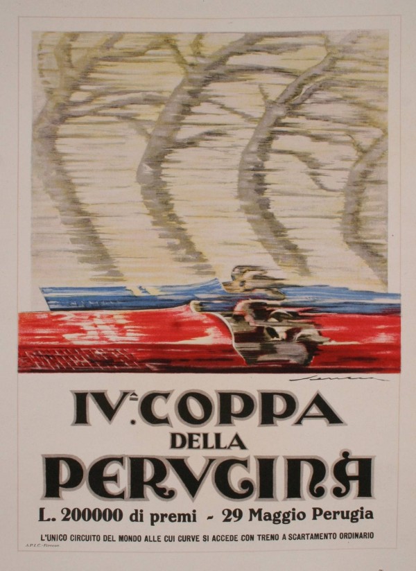 Italian Art Deco Period Race Car Poster by Federico Seneca 1927  Print